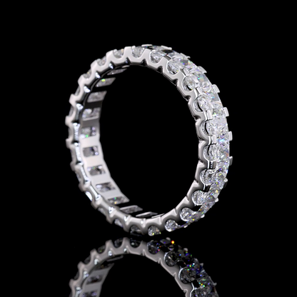 2.65 CTTW Radiant Lab Diamond Full Eternity Sz. 5.5 14k White Gold (E Color and VS Clarity)