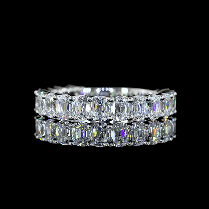 1.76 CTTW Antique Cushion Lab Diamond 3/4 Eternity Band Sz. 4.25 Platinum E Color and VS Clarity jewelry-spot-usa