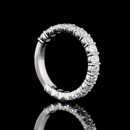 1.76 CTTW Antique Cushion Lab Diamond 3/4 Eternity Band Sz. 4.25 Platinum E Color and VS Clarity jewelry-spot-usa