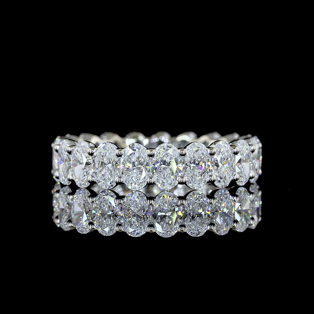 3.57 CTTW Oval Lab Diamond Full Eternity Sz. 6.75 14k White Gold E Color and VS Clarity jewelry-spot-usa