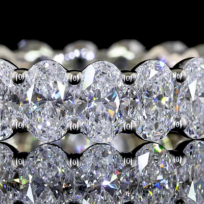 3.57 CTTW Oval Lab Diamond Full Eternity Sz. 6.75 14k White Gold E Color and VS Clarity jewelry-spot-usa