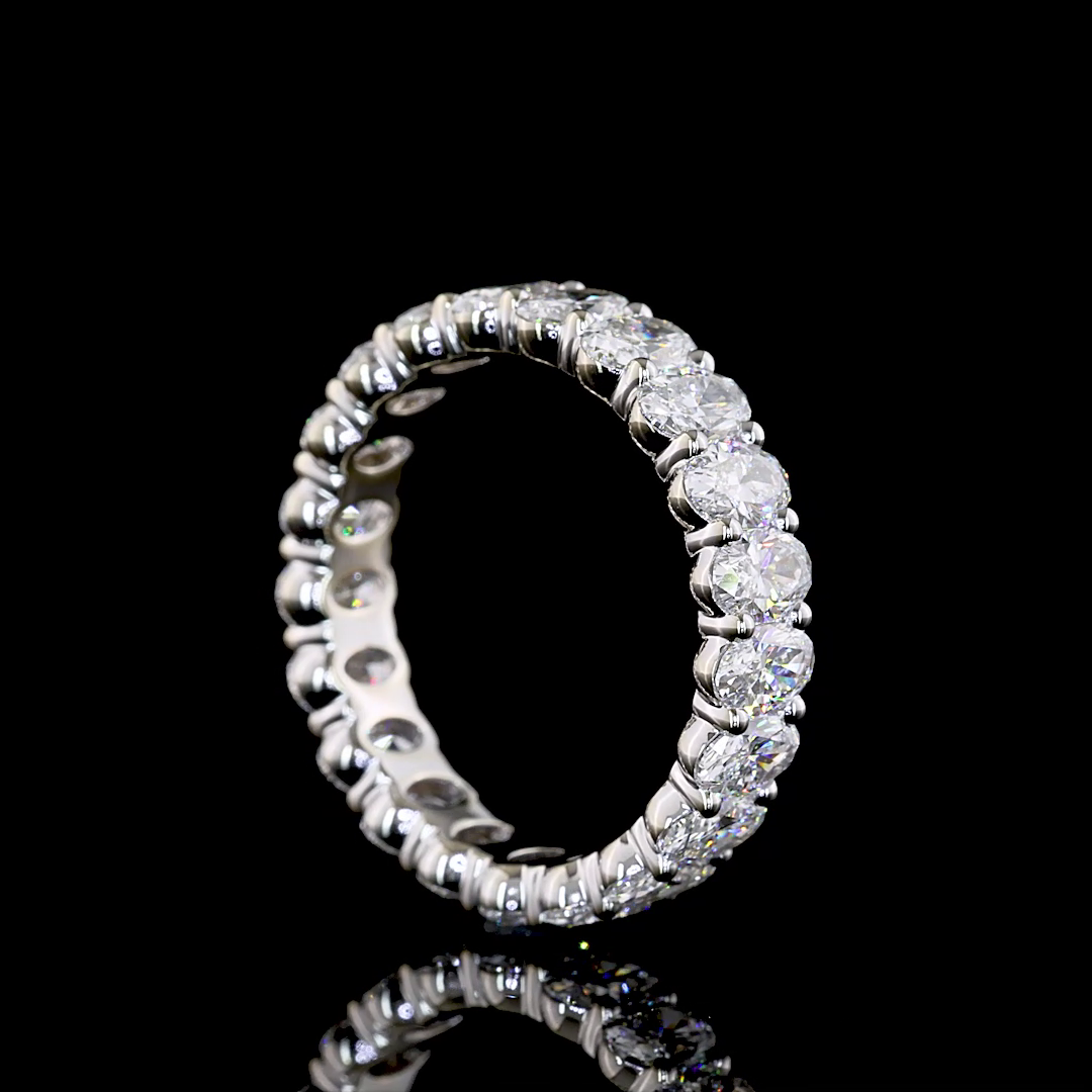 3.57 CTTW Oval Lab Diamond Full Eternity Sz. 6.75 14k White Gold E Color and VS Clarity jewelry-spot-usa