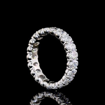 3.57 CTTW Oval Lab Diamond Full Eternity Sz. 6.75 14k White Gold E Color and VS Clarity jewelry-spot-usa