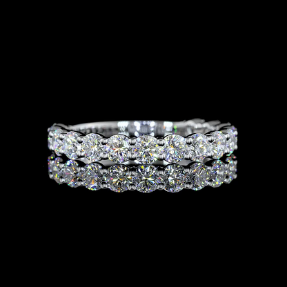 1.54 CTTW Round Lab Diamond 3/4 Eternity Band Sz. 6.5 14k White Gold E Color and VS1 Clarity jewelry-spot-usa