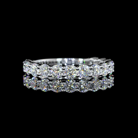 1.54 CTTW Round Lab Diamond 3/4 Eternity Band Sz. 6.5 14k White Gold E Color and VS1 Clarity jewelry-spot-usa