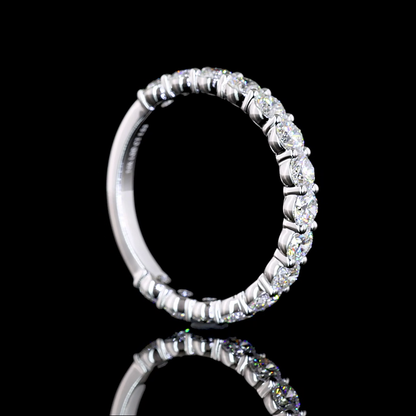 1.54 CTTW Round Lab Diamond 3/4 Eternity Band Sz. 6.5 14k White Gold E Color and VS1 Clarity jewelry-spot-usa