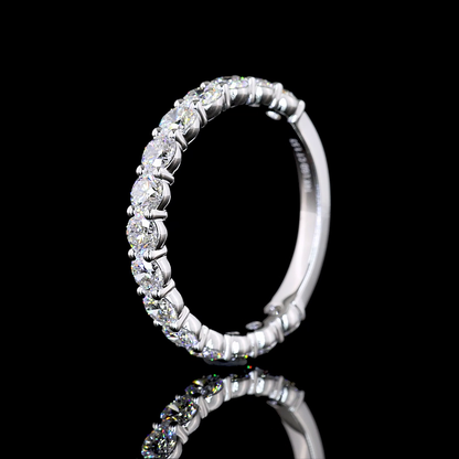 1.54 CTTW Round Lab Diamond 3/4 Eternity Band Sz. 6.5 14k White Gold E Color and VS1 Clarity jewelry-spot-usa
