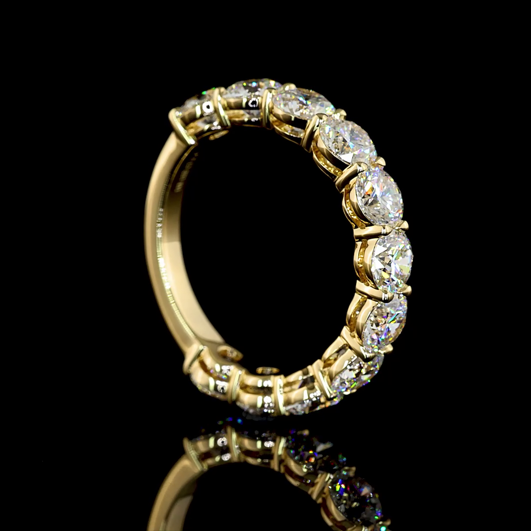 3.47 CTTW Round Lab Diamond 3/4 Eternity Band (E Color and VS Clarity)