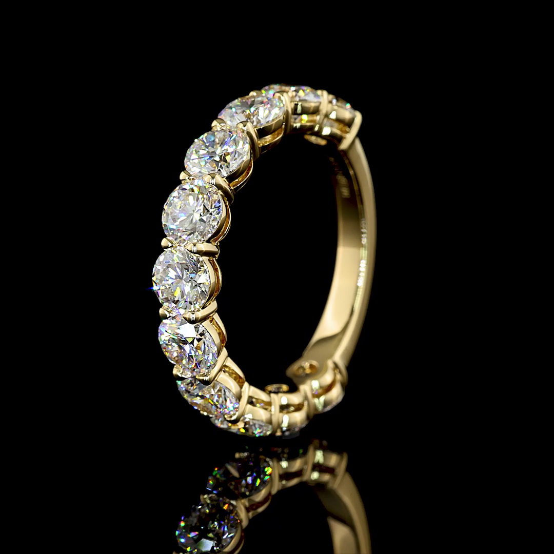3.47 CTTW Round Lab Diamond 3/4 Eternity Band (E Color and VS Clarity)