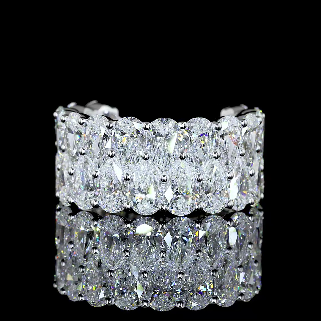 7.87 CTTW Pear Lab Diamond 3/4 Eternity Band Sz. 6.5 14k White Gold E Color and VS Clarity jewelry-spot-usa