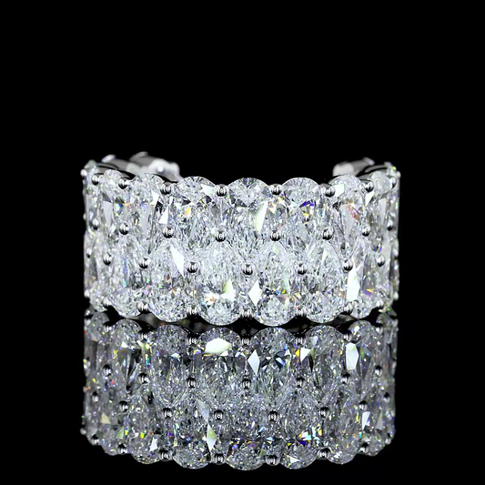 7.87 CTTW Pear Lab Diamond 3/4 Eternity Band Sz. 6.5 14k White Gold E Color and VS Clarity jewelry-spot-usa