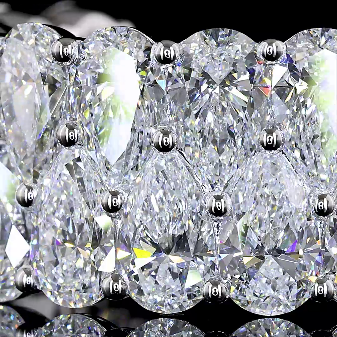 7.87 CTTW Pear Lab Diamond 3/4 Eternity Band Sz. 6.5 14k White Gold E Color and VS Clarity jewelry-spot-usa