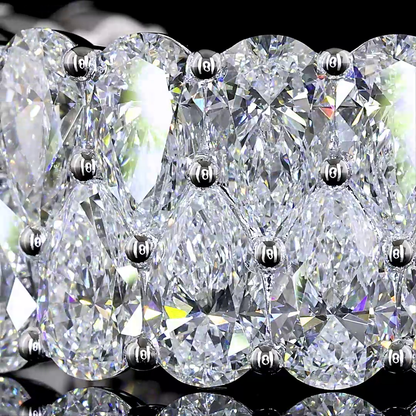 7.87 CTTW Pear Lab Diamond 3/4 Eternity Band Sz. 6.5 14k White Gold E Color and VS Clarity jewelry-spot-usa