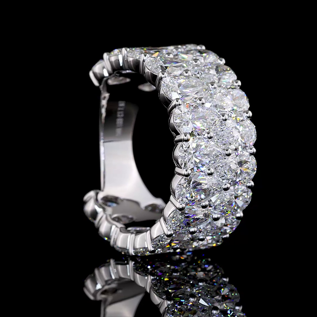 7.87 CTTW Pear Lab Diamond 3/4 Eternity Band Sz. 6.5 14k White Gold E Color and VS Clarity jewelry-spot-usa