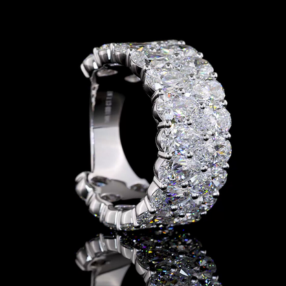 7.87 CTTW Pear Lab Diamond 3/4 Eternity Band Sz. 6.5 14k White Gold E Color and VS Clarity jewelry-spot-usa