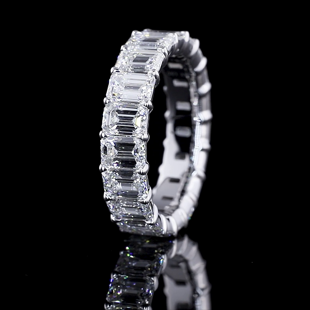 5.96 CTTW Emerald Lab Diamond Full Eternity (E Color and VVS2 Clarity)