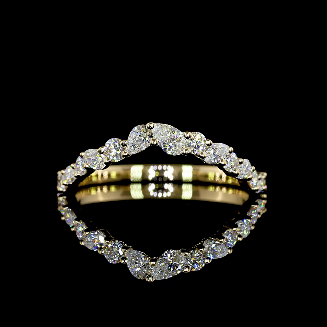 0.45 CTTW MIX Lab Diamond Half Eternity Eternity Band Sz. 5.25 14k Yellow Gold (E Color and VS2 Clarity)