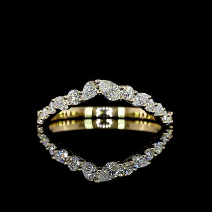 0.45 CTTW MIX Lab Diamond Half Eternity Eternity Band Sz. 5.25 14k Yellow Gold (E Color and VS2 Clarity)