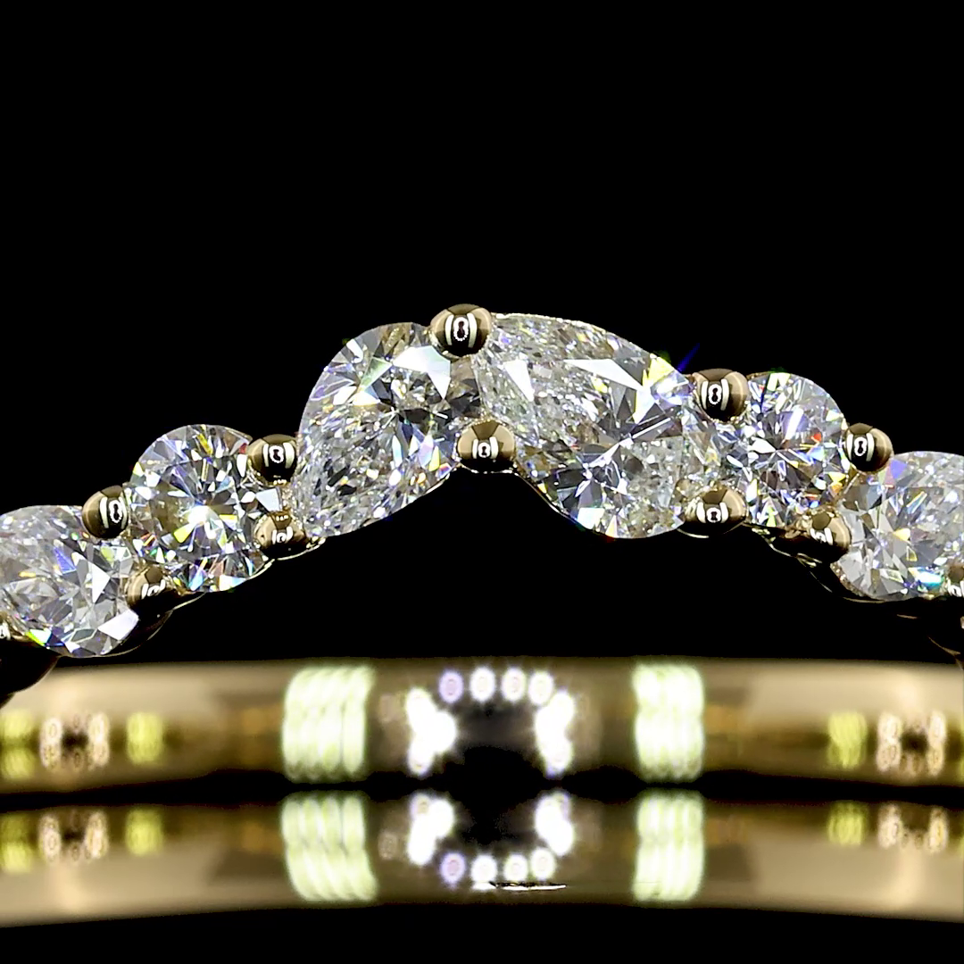 0.45 CTTW MIX Lab Diamond Half Eternity Eternity Band Sz. 5.25 14k Yellow Gold (E Color and VS2 Clarity)