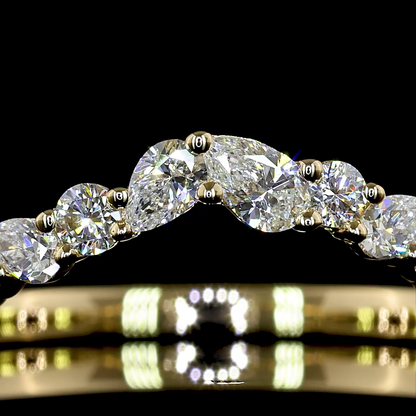 0.45 CTTW MIX Lab Diamond Half Eternity Eternity Band Sz. 5.25 14k Yellow Gold (E Color and VS2 Clarity)