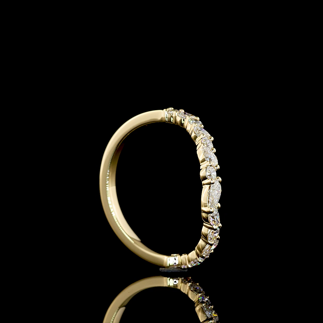 0.45 CTTW MIX Lab Diamond Half Eternity Eternity Band Sz. 5.25 14k Yellow Gold (E Color and VS2 Clarity)