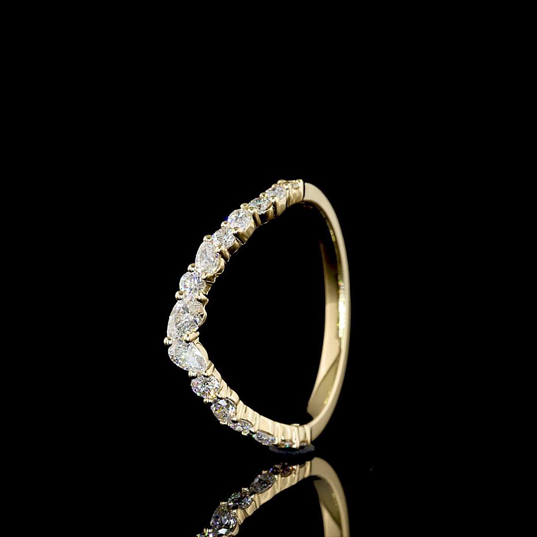 0.45 CTTW MIX Lab Diamond Half Eternity Eternity Band Sz. 5.25 14k Yellow Gold (E Color and VS2 Clarity)