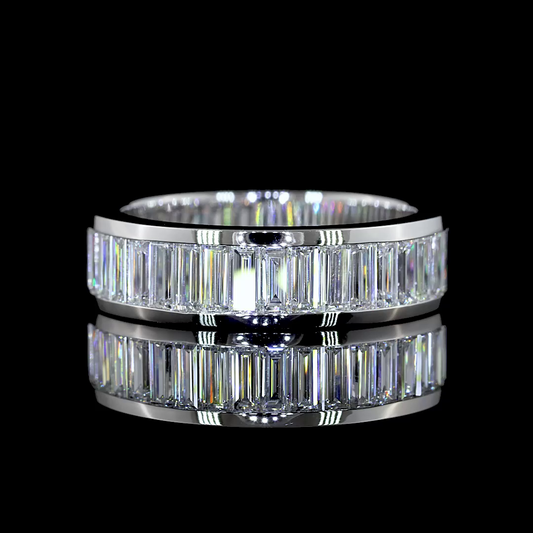 2.25 CTTW Baguette Lab Diamond 3/4 Eternity Band Sz. 6.5 (E Color and VS Clarity)