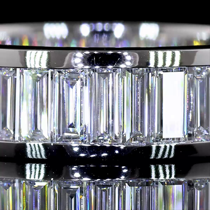 2.25 CTTW Baguette Lab Diamond 3/4 Eternity Band Sz. 6.5 (E Color and VS Clarity)