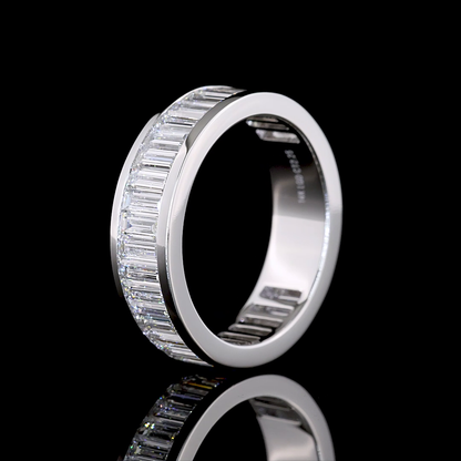 2.25 CTTW Baguette Lab Diamond 3/4 Eternity Band Sz. 6.5 (E Color and VS Clarity)