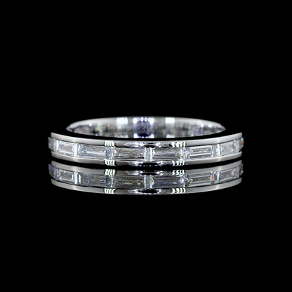 0.83 CTTW Baguette Lab Diamond 3/4 Eternity Band Sz. 6.5 14k White Gold E Color and VS1 Clarity jewelry-spot-usa