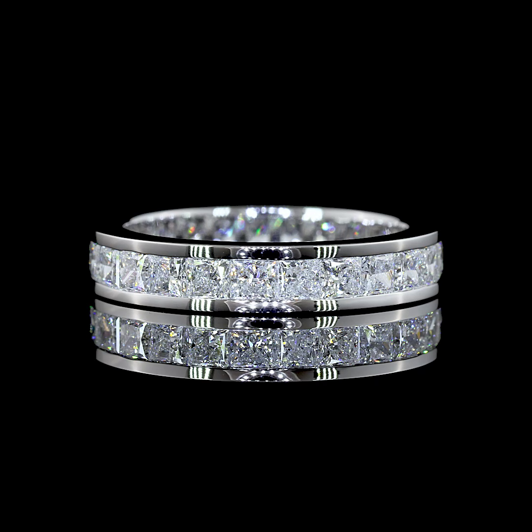 2.52 CTTW Princess Lab Diamond Full Eternity Sz. 6.5 14k White Gold E Color and VS Clarity jewelry-spot-usa