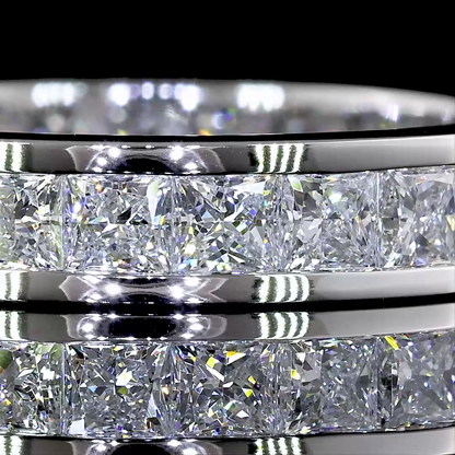 2.52 CTTW Princess Lab Diamond Full Eternity Sz. 6.5 14k White Gold E Color and VS Clarity jewelry-spot-usa