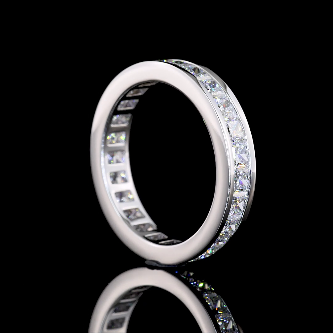 2.52 CTTW Princess Lab Diamond Full Eternity Sz. 6.5 14k White Gold E Color and VS Clarity jewelry-spot-usa