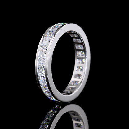 2.52 CTTW Princess Lab Diamond Full Eternity Sz. 6.5 14k White Gold E Color and VS Clarity jewelry-spot-usa