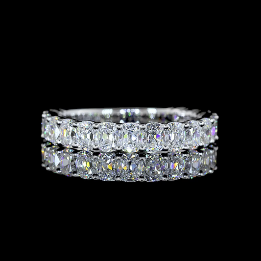 1.98 CTTW Antique Cushion Lab Diamond 3/4 Eternity Band Sz. 6.5 14k White Gold (E Color and VS Clarity)