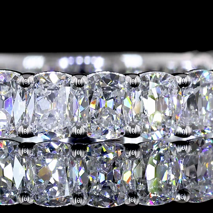 1.98 CTTW Antique Cushion Lab Diamond 3/4 Eternity Band Sz. 6.5 14k White Gold (E Color and VS Clarity)