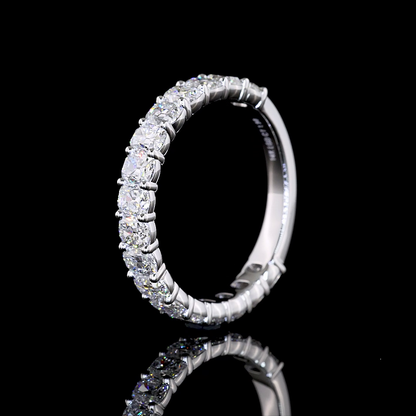 1.98 CTTW Antique Cushion Lab Diamond 3/4 Eternity Band Sz. 6.5 14k White Gold (E Color and VS Clarity)