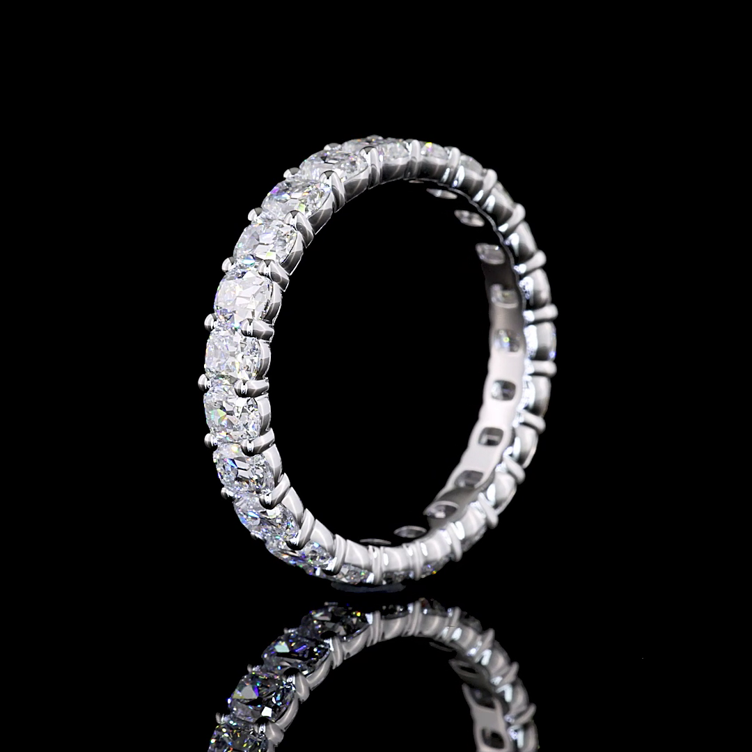 2.80 CTTW Antique Cushion Lab Diamond Full Eternity (E Color and VS Clarity)