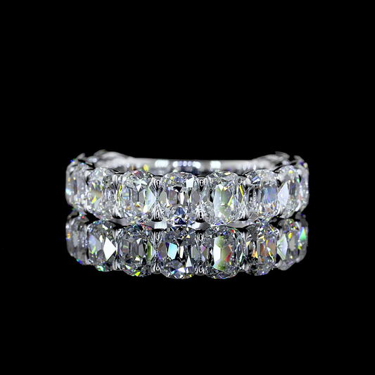 4.58 CTTW Antique Cushion Lab Diamond 3/4 Eternity Band Sz. 6.5 14k White Gold (E Color and VS Clarity)