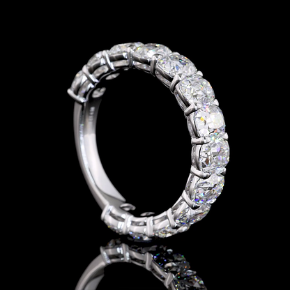 4.58 CTTW Antique Cushion Lab Diamond 3/4 Eternity Band Sz. 6.5 14k White Gold (E Color and VS Clarity)