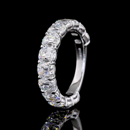 4.58 CTTW Antique Cushion Lab Diamond 3/4 Eternity Band Sz. 6.5 14k White Gold (E Color and VS Clarity)