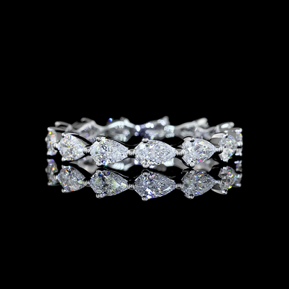 1.44 CTTW Pear Lab Diamond Full Eternity Sz. 6.5 14k White Gold E Color and VS Clarity jewelry-spot-usa