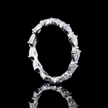 1.44 CTTW Pear Lab Diamond Full Eternity Sz. 6.5 14k White Gold E Color and VS Clarity jewelry-spot-usa