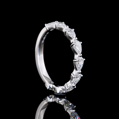 1.05 CTTW Pear Lab Diamond 3/4 Eternity Band Sz. 6.5 (E Color and VS Clarity)
