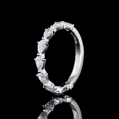 1.05 CTTW Pear Lab Diamond 3/4 Eternity Band Sz. 6.5 (E Color and VS Clarity)