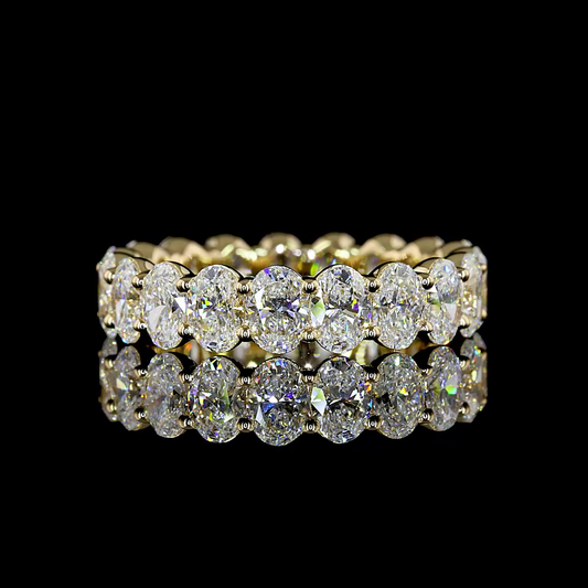 3.94 CTTW Oval Lab Diamond Full Eternity Sz. 6.5 (E Color and VS Clarity)