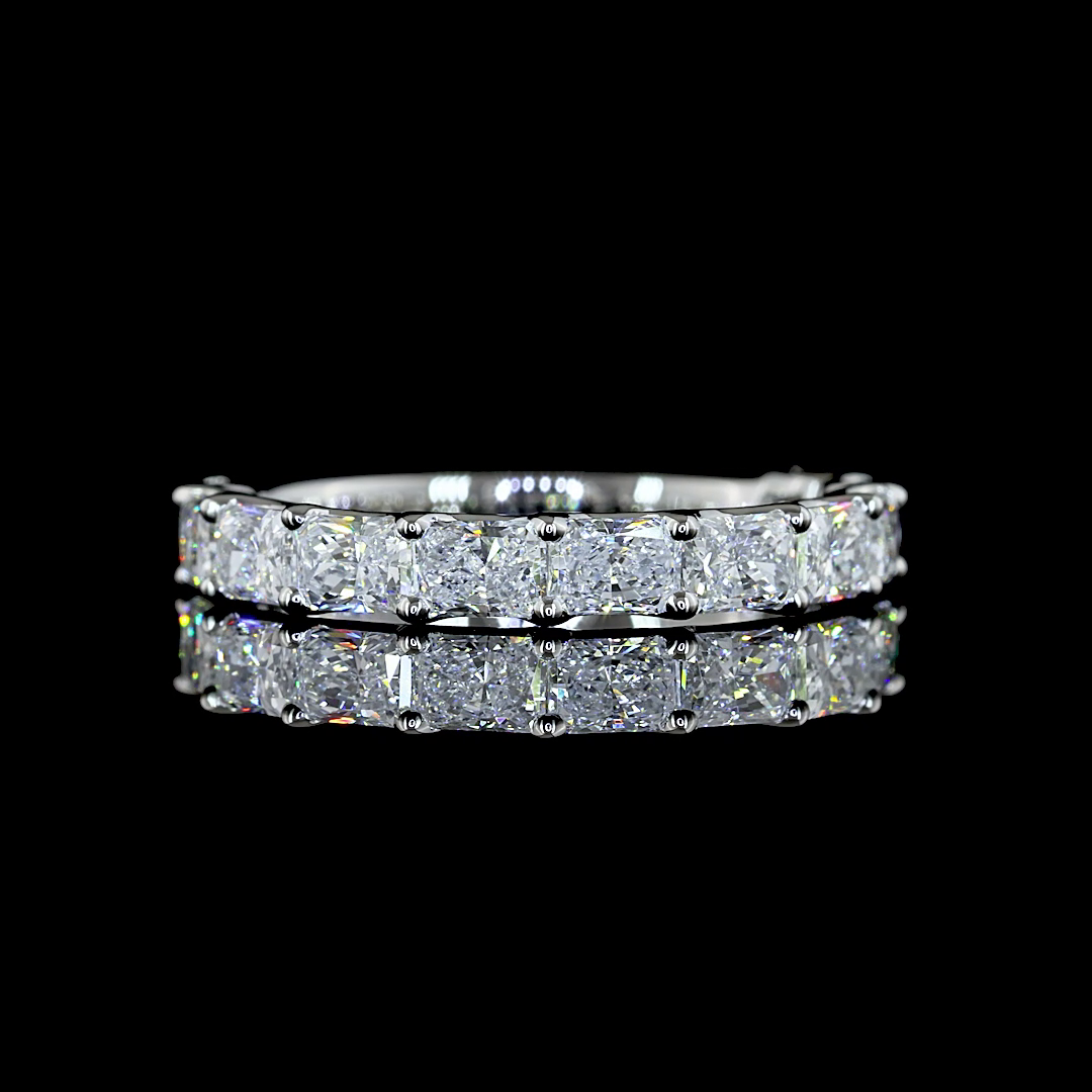 1.29 CTTW Radiant Lab Diamond 3/4 Eternity Band Sz. 4.25 (E Color and VS Clarity)