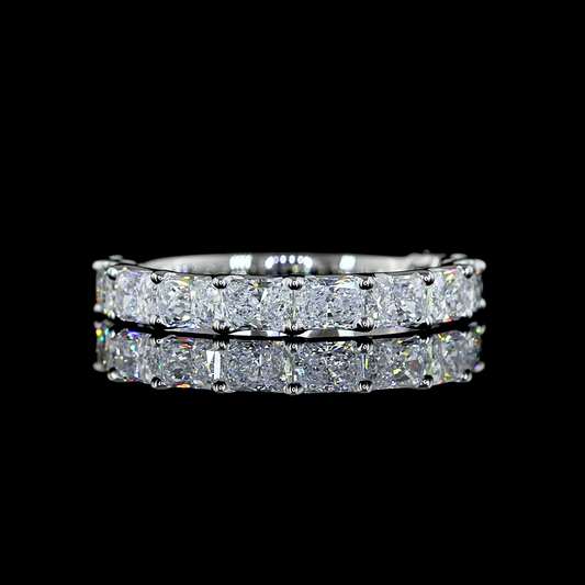 1.29 CTTW Radiant Lab Diamond 3/4 Eternity Band Sz. 4.25 (E Color and VS Clarity)