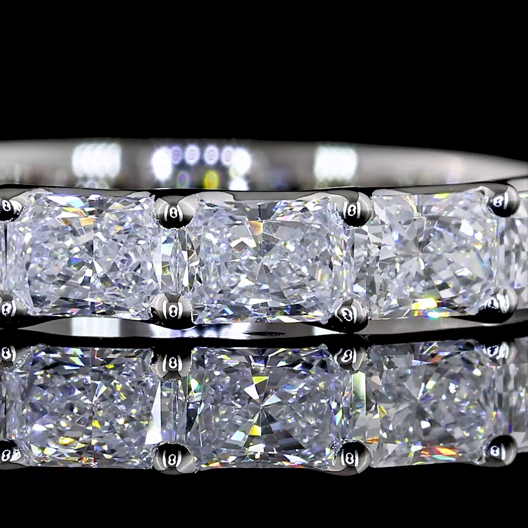1.29 CTTW Radiant Lab Diamond 3/4 Eternity Band Sz. 4.25 (E Color and VS Clarity)