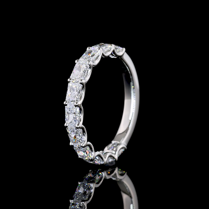 1.29 CTTW Radiant Lab Diamond 3/4 Eternity Band Sz. 4.25 (E Color and VS Clarity)